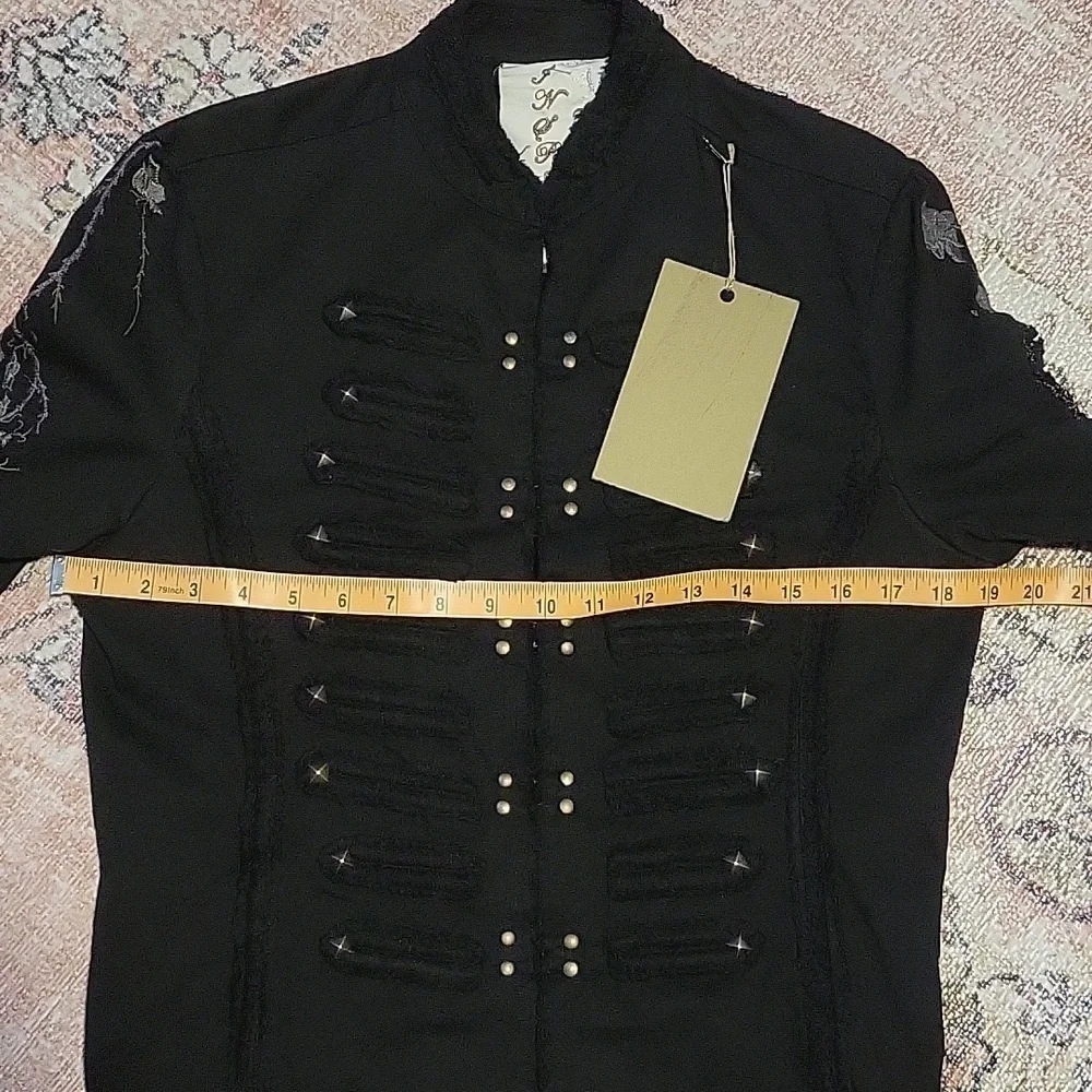 Inspira Embroidered Cotton Metal Accent 3/4 Sleeve Vintage Jacket Size XL - Picture 13 of 16